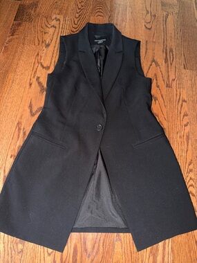 Cynthia Rowley Black Sleeveless Long Blazer